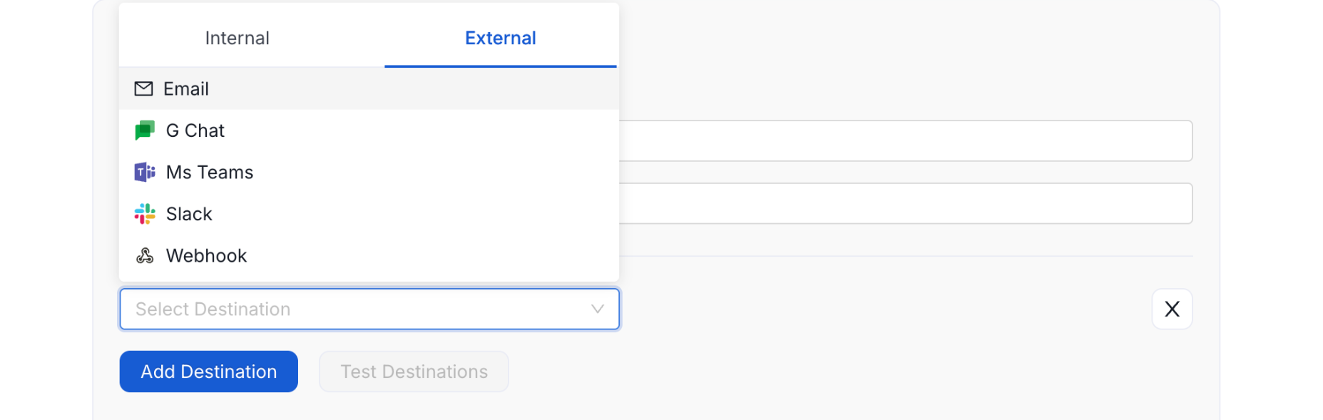 Alerts Menu