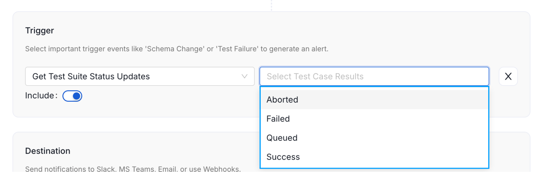 Alerts Menu